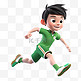 亚运会3D人物竞技比赛项目绿衣男孩短跑