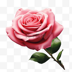 粉色玫瑰少女浪漫写实元素装饰图