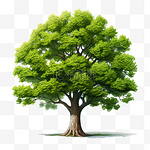 大树植物树木夏季绿叶写实元素装饰图案