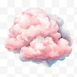 淡粉图片_水彩淡粉色云朵免扣元素