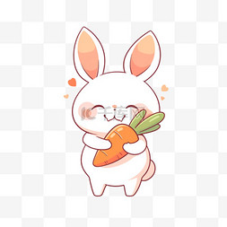 胡萝卜手绘背景图片_可爱兔子胡萝卜手绘卡通元素