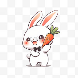 强壮的胡萝卜图片_可爱卡通手绘兔子胡萝卜元素