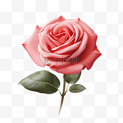 粉色玫瑰写实图片_粉色玫瑰淡雅可爱写实元素装饰图