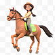 亚运会3D人物竞技比赛一个女生在骑马