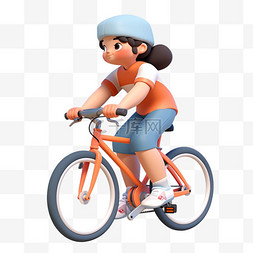 亚运会3D人物竞技比赛橙衣少女骑