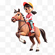 亚运会3D人物竞技比赛骑马的女孩
