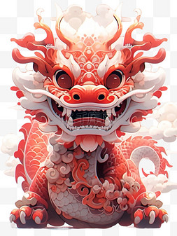 龙年素材3D立体龙喜庆春节
