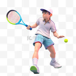 亚运会3D人物竞技比赛男生打网球