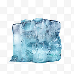 方块冰冰块写实元素装饰图案
