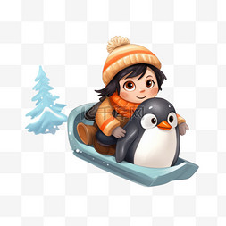 企鹅电竞图片_盖伊和企鹅拉雪橇礼物
