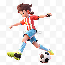 足球人物图片_亚运会3D人物竞技比赛红蓝球衣女