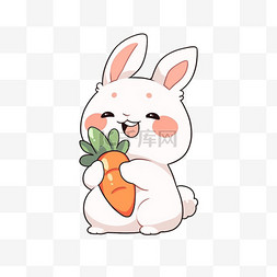 卡通手绘可爱兔子胡萝卜元素