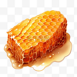 水彩美味蜂蜜免扣元素