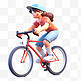 亚运会3D人物竞技比赛红衣少女骑单车