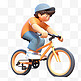 亚运会3D人物竞技比赛短发蓝帽男子骑单车