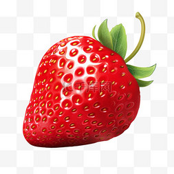 草莓立体成熟红透写实元素装饰图