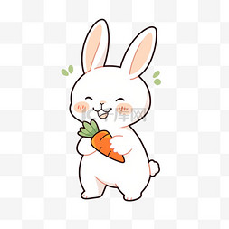 可爱卡通手绘兔子胡萝卜元素