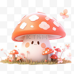 蘑菇3d拟人化卡通元素