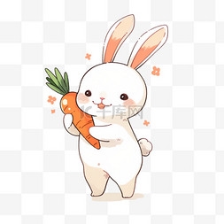 胡萝卜手绘背景图片_可爱兔子胡萝卜卡通元素