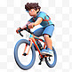 亚运会3D人物竞技比赛一个男子骑单车