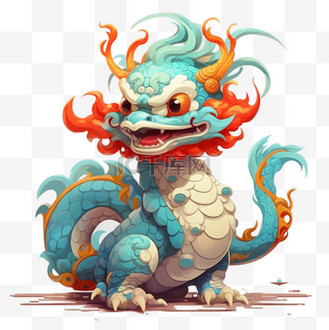 龙年国潮元素ip卡通龙的形象春节