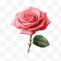 粉色玫瑰写实图片_粉色玫瑰甜美少女心写实元素装饰