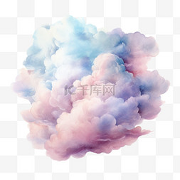 高空排污图片_水彩高空云朵免扣元素