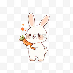 可爱手绘兔子胡萝卜元素