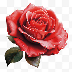 红色玫瑰花朵月季科写实元素装饰