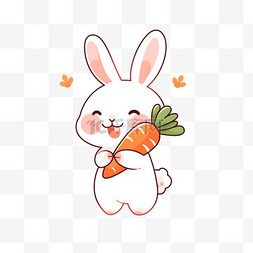 卡通可爱兔子胡萝卜元素