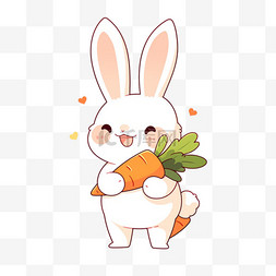 胡萝卜和土图片_可爱兔子胡萝卜手绘元素