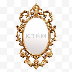 镜子碎了图片_镜子椭圆形欧式花纹写实元素装饰