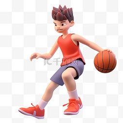 篮球体育竞技图片_亚运会3D人物竞技比赛一个少年打