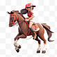 亚运会3D人物竞技比赛红帽女孩骑马