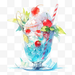 冰淇淋草莓图片_夏季冰淇淋杯酸奶清爽解暑