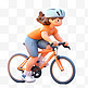 亚运会3D人物竞技比赛少女骑单车