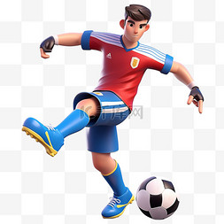 足球人物图片_亚运会3D人物竞技比赛男子正在踢