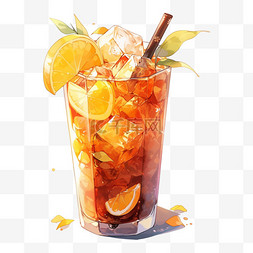 装橙汁的杯子图片_夏季冰爽解暑橙汁红茶饮品