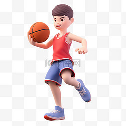 篮球比赛运动员图片_亚运会3D人物竞技比赛红衣少年接