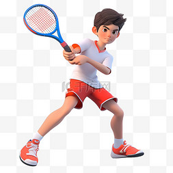 男生打网球图片_亚运会3D人物竞技比赛白色上衣男