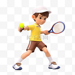 男生打网球图片_亚运会3D人物竞技比赛少年打网球
