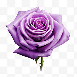 紫色玫瑰温柔浪漫写实元素装饰图