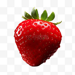 草莓水果可爱真实成熟露水写实元