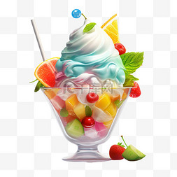 冰淇淋杯酸奶饮料清爽解暑