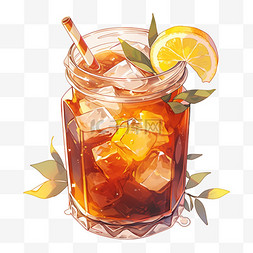 柠檬冰爽图片_夏季冰爽解暑橙汁红茶饮品