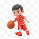 亚运会3D人物竞技比赛小男孩打篮球