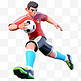 亚运会3D人物竞技比赛红衣的少年在踢足球