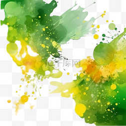 抽象水彩画黄绿背景