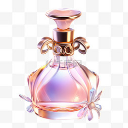 香水瓶紫图片_香水喷雾花朵香水瓶写实元素装饰