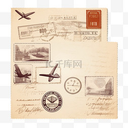 纪念章图片_贴有邮票的信封